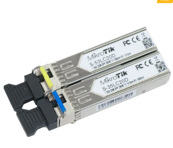 MikroTik Single-Mode DDM SFP Transceiver Pair [S-3553LC20D]